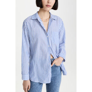 Velvet 'Janet' Blue Button Down Long Sleeve Pocket Shirt Size XS